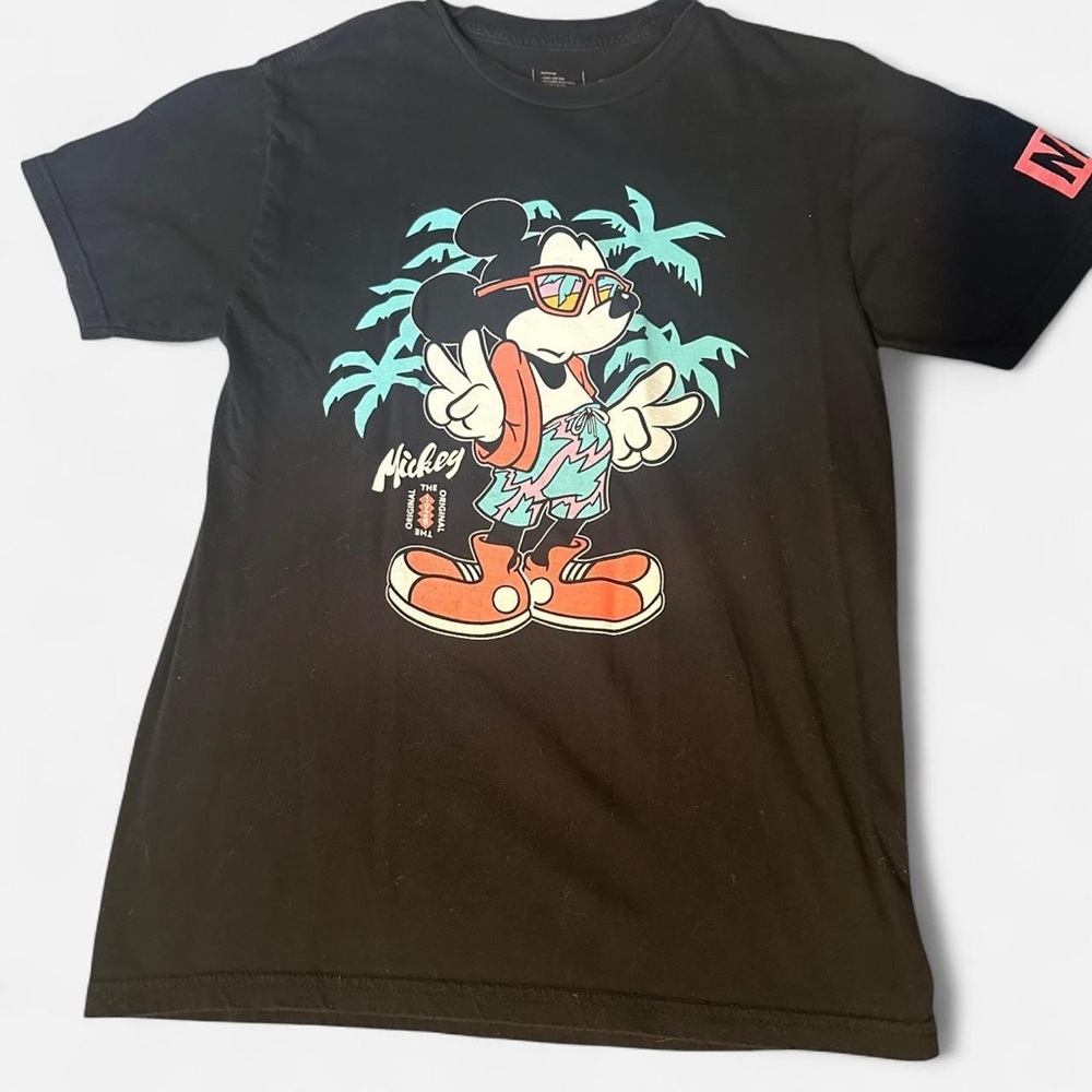 Neff Black Graphic Tee with Mickey Design
